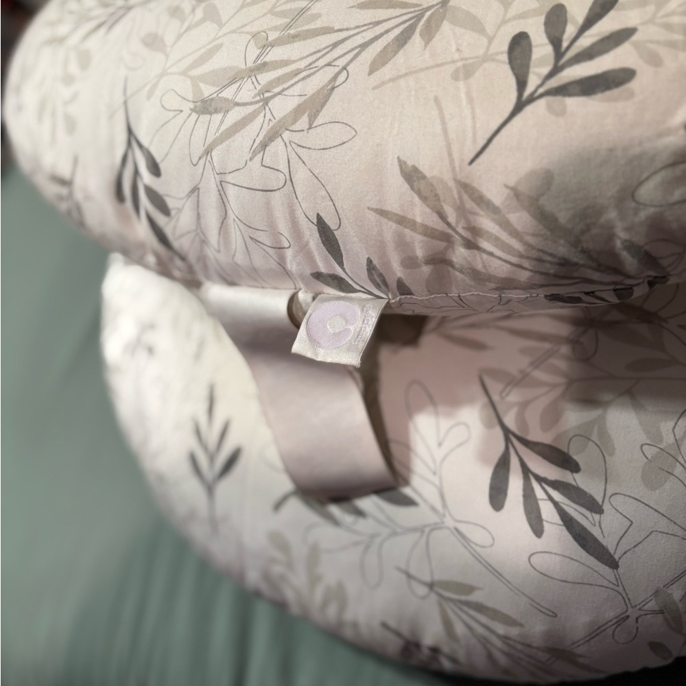 Floral Gray and White Pregnancy/ Maternity Pillow